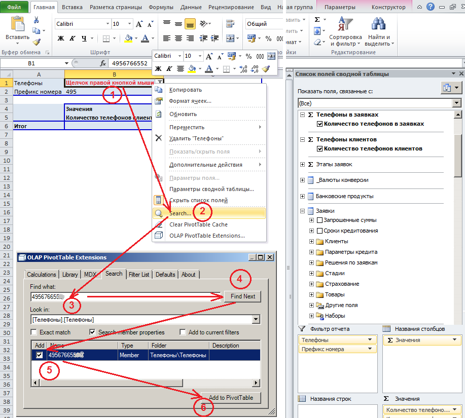 OLAP PivotTable Extensions